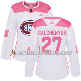 Adidas Maillot de Hockey Montreal Canadiens Alex Galchenyuk 27 2017-2018 Blanc Rose Fashion Authentic - Femme